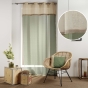 Voilage à œillets 140 x 240 cm – Voile sablé & jute – Greenybel Vert