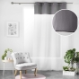 Voilage à œillets 137 x 240 cm – Voile sablé + haut coton Jolibel Gris