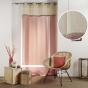 Lot de 2 voilages à œillets 140 x 240 cm – Voile sablé & jute – Greenybel Terracotta