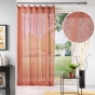 Voilage a anneaux 140 x 240 cm voile tissé Linka Terracotta