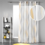 Voilage à Œillets 140 x 280 cm – Voile Sablé Imprimé Ondulys Jaune/Blanc