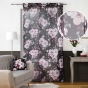 Voilage à Œillets 140 x 240 cm – Voile Sablé Imprimé – Velvet Flower Noir