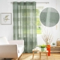 Voilage à œillets - 140 x 280 cm - effet lin tissé - fils chenille Terrazza - Vert