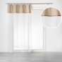 Voilage à anneaux 140 x 240 cm – Polycoton sablé + jute Leana Beige