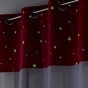 Voilage grande hauteur a oeillets 140 x 280 cm Velours phosphorescent Moonlight Fuchsia