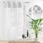 Voilage à œillets Kasita Blanc 140 x 240 cm – Voile tissé brodé motif végétal