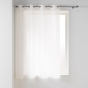 Lot de 2 voilages petite hauteur à œillets 140 x 180 cm – Voile tissé Éole Naturel
