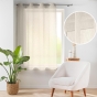 Lot de 2 voilages petite hauteur à œillets 140 x 180 cm – Voile tissé Éole Beige –