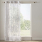 voilage à oeillets 140 x 240 cm maille ysora — blanc motif feuillage