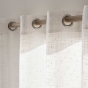 Voilage à œillets 140 x 260 cm - Effet lin tissé fils coupés NEMO Blanc