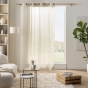 Voilage à œillets 137 x 260 cm — Polyester effet lin fantaisie Noa