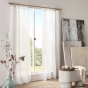 Voilage à anneaux 140 x 240 cm – voile sablé fils coupés Lignis