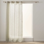 Voilage à œillets 140 x 280 cm - Effet lin tissé fils coupés NEMO Beige