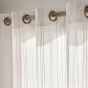 Voilage à œillets 140 x 280 cm Zaho — voile tissé crash fil chenille Blanc