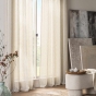 Voilage à œillets 140 x 280 cm Zaho — voile tissé crash fil chenille Beige