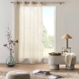 Voilage à œillets 140 x 280 cm Zaho — voile tissé crash fil chenille Beige