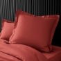 Pack complet housse de couette percale 78 fils pour lit 140 x 190 cm Terracotta