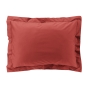 Taie d’oreiller volant plat – 50 x 70 cm – percale unie 78 fils – point bourdon – Terracotta