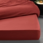 Ensemble literie 4 pièces – Drap plat 240 x 300 cm + drap housse 140x190 cm + 2 taies 63x63 cm – Percale 78 fils – Terracotta