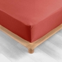 Pack complet housse de couette percale 78 fils pour lit 140 x 190 cm Terracotta