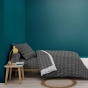 Drap-Housse 90 x 190 cm – Coton 57 Fils – Bonnet 30 cm – Anthracite Motif Géométrique