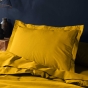 Parure de Lit Complète 240 x 220 cm Curry - 100% Coton 57 Fils - Drap-Housse 140x190 + 4 Taies