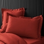 Taie d’oreiller volant plat – 50 x 70 cm – percale unie 78 fils – point bourdon – Tomette