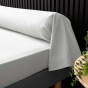 Taie de traversin 85 x 185 cm – percale de coton 78 fils – Blanc – point bourdon
