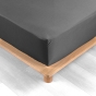 Ensemble literie 4 pièces – Drap plat 240 x 300 cm + drap housse 140x190 cm + 2 taies 63x63 cm – Percale 78 fils – Anthracite
