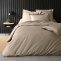 Pack complet housse de couette percale 78 fils pour lit 140 x 190 cm Sable