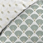 Parure de lit 240x220 cm + 2 taies – Microfibre imprimée DIANE – Motif vert d’eau & or