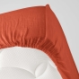 Parure de lit complète 240 x 220 cm gaze de coton – 2 taies 63x63 cm + drap housse 140x190 cm Terracotta