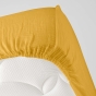 Parure de lit complète 260 x 240 cm gaze de coton – 2 taies 63x63 cm + drap housse 160x200 cm Jaune
