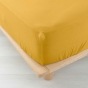 Parure de lit complète 260 x 240 cm gaze de coton – 2 taies 63x63 cm + drap housse 160x200 cm Jaune