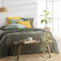 Housse de Couette 140 x 200 cm 1 Personne Gaze de Coton 57 Fils Kaki