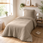 Housse de Couette 140 x 200 cm 1 Personne Gaze de Coton 57 Fils Sable
