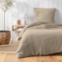 Housse de Couette 140 x 200 cm 1 Personne Gaze de Coton 57 Fils Sable