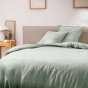 Housse de Couette Melina Sauge 240x220 cm – Coton 60 Fils Fils Teints Lavés Uni