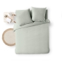 Housse de Couette Melina Sauge 240x220 cm – Coton 60 Fils Fils Teints Lavés Uni