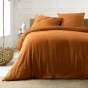 Parure de lit 260 x 240 cm Sienna Caramel + 2 taies 63x63 cm – Double face gaze de coton & coton 57 fils