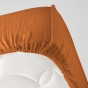 Parure de lit complète 240 x 220 cm gaze de coton – 2 taies 63x63 cm + drap housse 140x190 cm Caramel