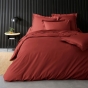 Pack complet housse de couette percale 78 fils pour lit 140 x 190 cm Terracotta