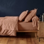 Housse de couette 2 personnes 240 x 220 cm – Coton uni 57 fils – LINA – Blush
