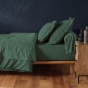 Drap-housse 2 personnes 180 x 200 cm coton 57 fils LINA Cèdre – Bonnet 30 cm