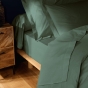 Drap plat 1 personne – 180 x 290 cm – coton 57 fils Lina Cèdre – finition point bourdon