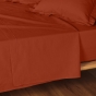Drap plat 1 personne – 180 x 290 cm – coton 57 fils Lina Terracotta – finition point bourdon