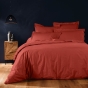 Housse de couette 2 personnes 240 x 220 cm – Coton uni 57 fils – LINA – Terracotta