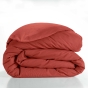 Housse de couette 2 personnes 240 x 220 cm – Coton uni 57 fils – LINA – Terracotta