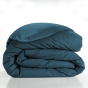 Housse de couette 2 personnes 240 x 220 cm – Coton uni 57 fils – LINA – Bleu