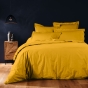 Parure de Lit Complète 240 x 220 cm Curry - 100% Coton 57 Fils - Drap-Housse 140x190 + 4 Taies